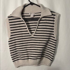 Sincerely Jules Striped V-Neck Sweater Vest